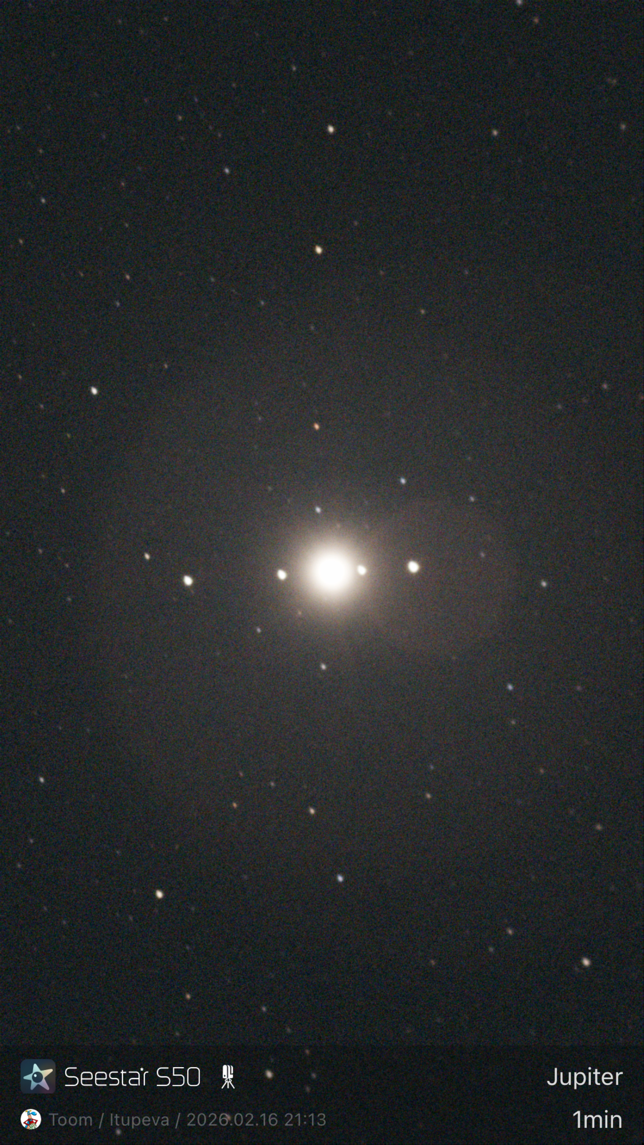 Stacked 3 Jupiter 5.0s IRCUT 20260216 211346