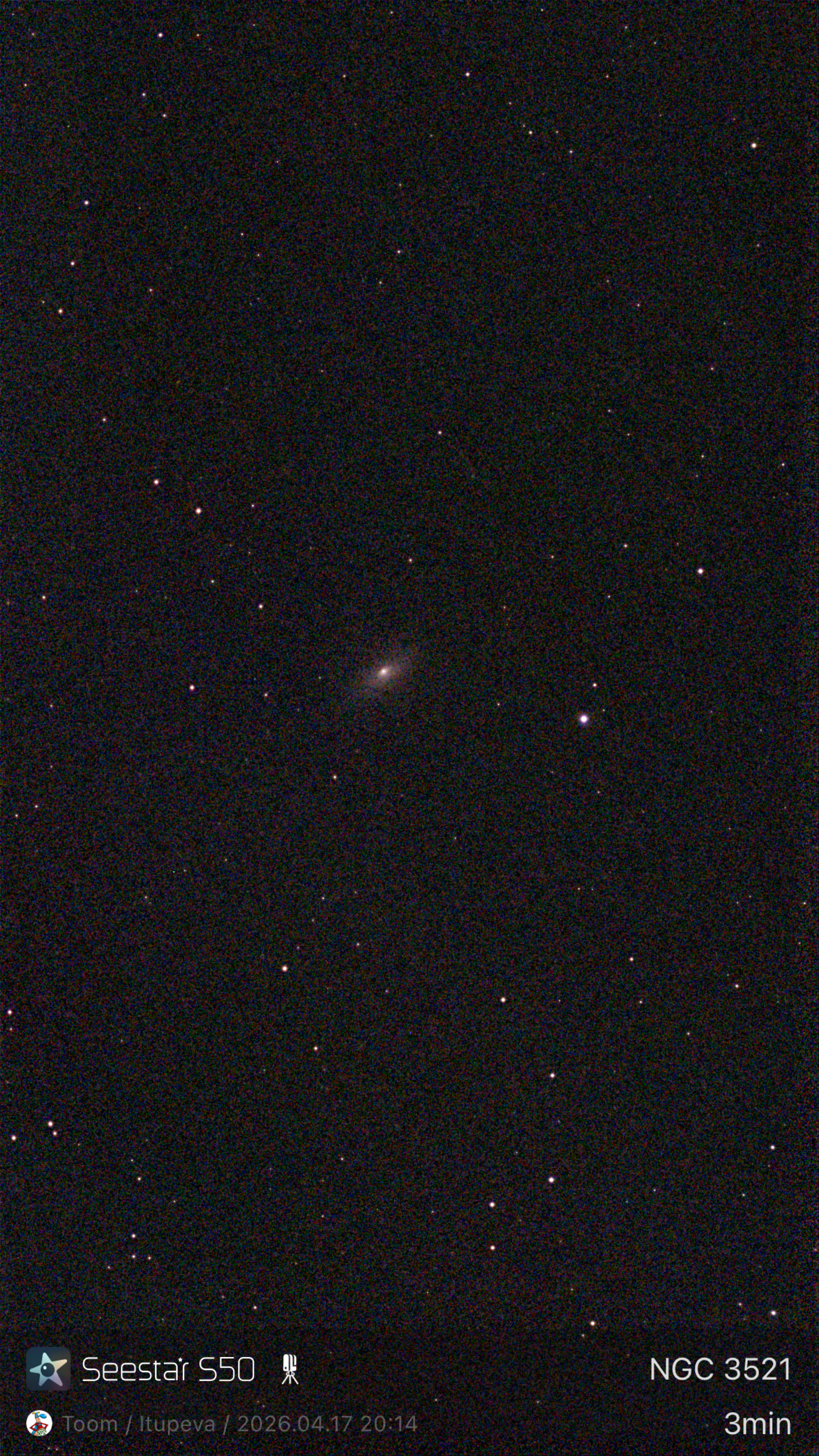 Stacked 13 NGC 3521 10.0s IRCUT 20260417 201406