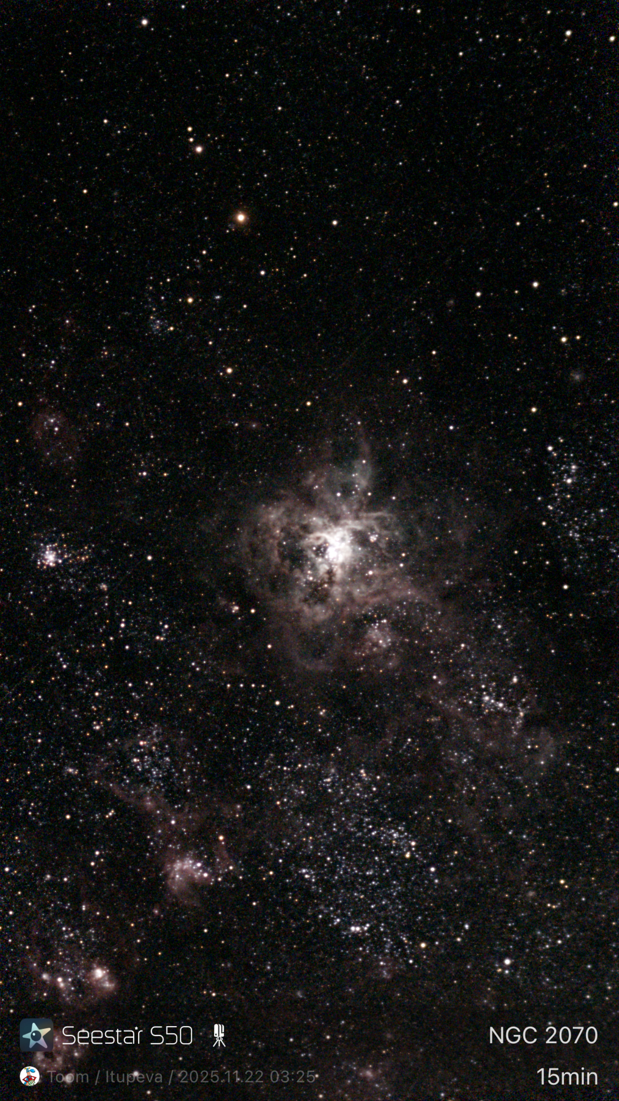 Stacked 88 NGC 2070 10.0s IRCUT 20251122 032549