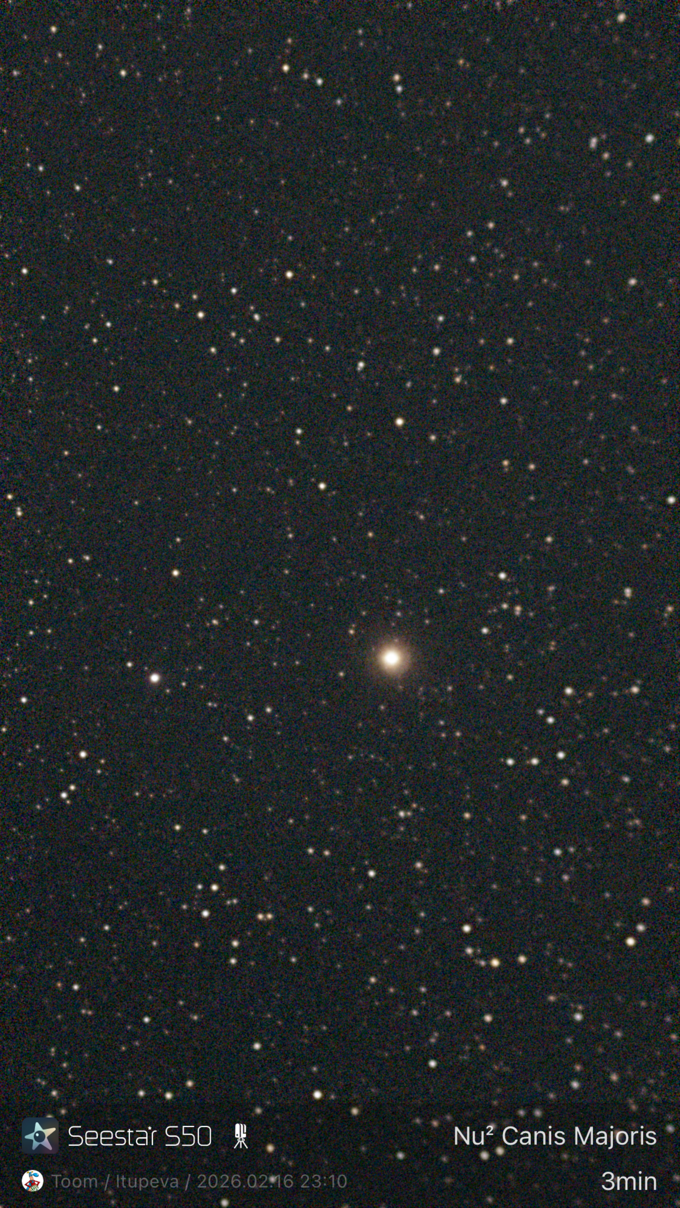 Stacked 34 Nu² Canis Majoris 5.0s IRCUT 20260216 231004