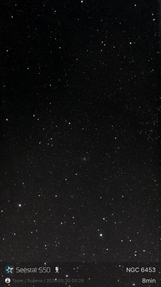 Stacked 95 NGC 6453 5.0s IRCUT 20260530 002754